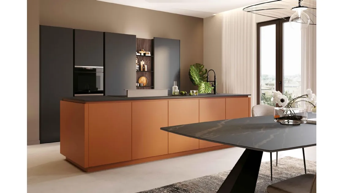 Cucina Moderna con isola Pratica 2517 di La Casa Moderna