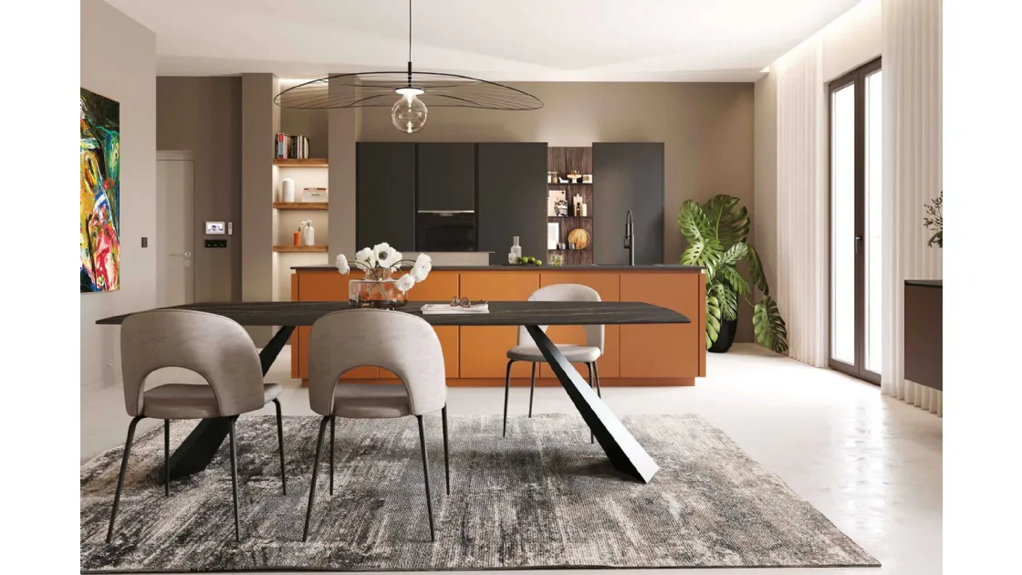 Cucina Moderna con isola Pratica 2517 di La Casa Moderna