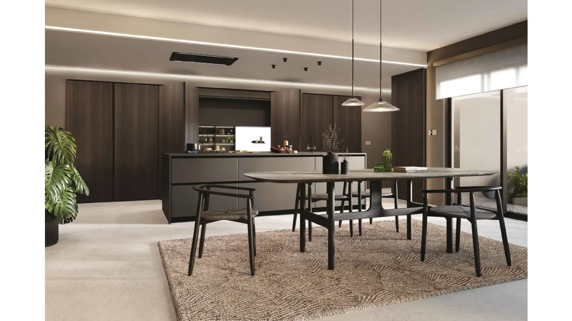 Cucina Moderna con isola Pratica 2518 di La Casa Moderna