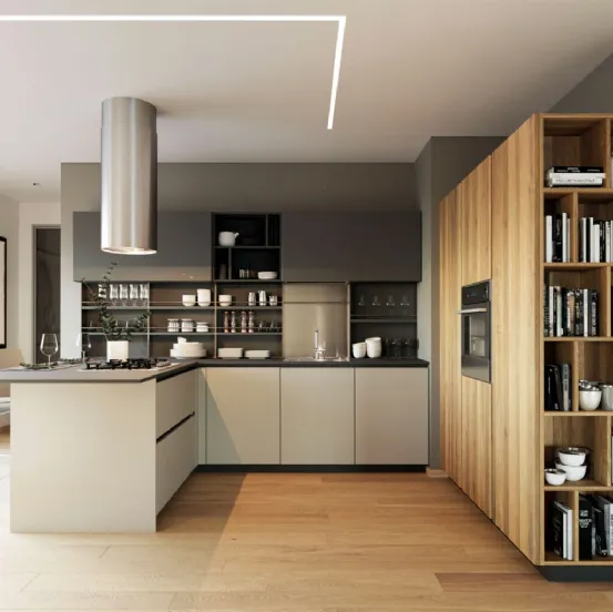 Cucina Moderna con penisola Pratica 01 Tag di La Casa Moderna