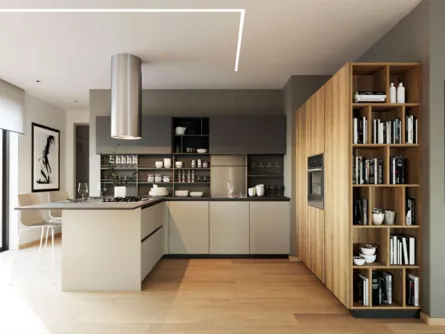 Cucina Moderna con penisola Pratica 01 Tag di La Casa Moderna