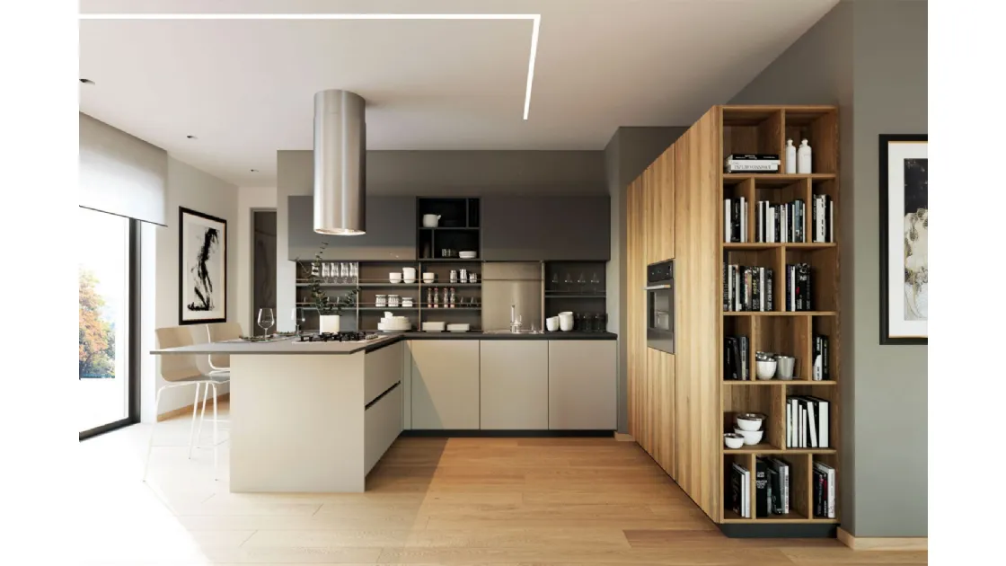 Cucina Moderna con penisola Pratica 01 Tag di La Casa Moderna
