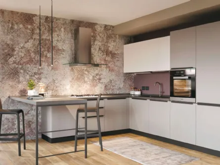 Cucina Moderna con penisola Pratica 02 Carol di La Casa Moderna