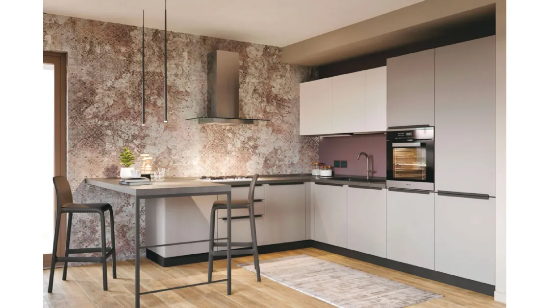 Cucina Moderna con penisola Pratica 02 Carol di La Casa Moderna