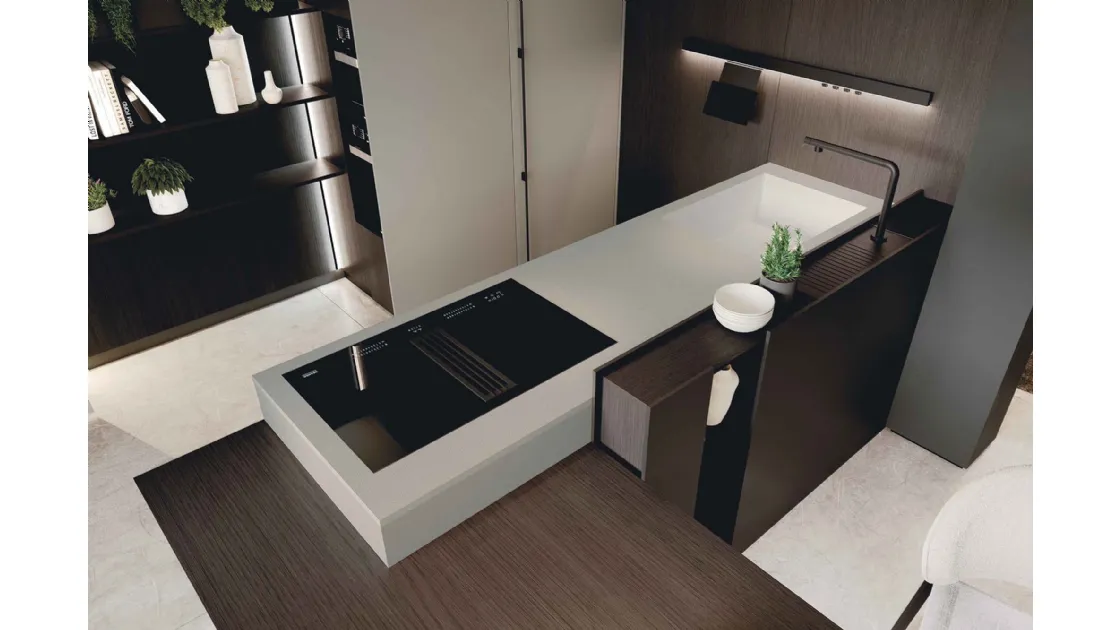 Cucina Moderna con penisola Sistematica 2501 di La Casa Moderna