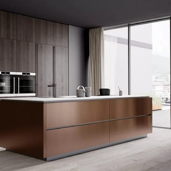Cucina Moderna Sistematica con isola 05 Pura di La Casa Moderna