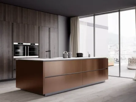 Cucina Moderna Sistematica con isola 05 Pura di La Casa Moderna