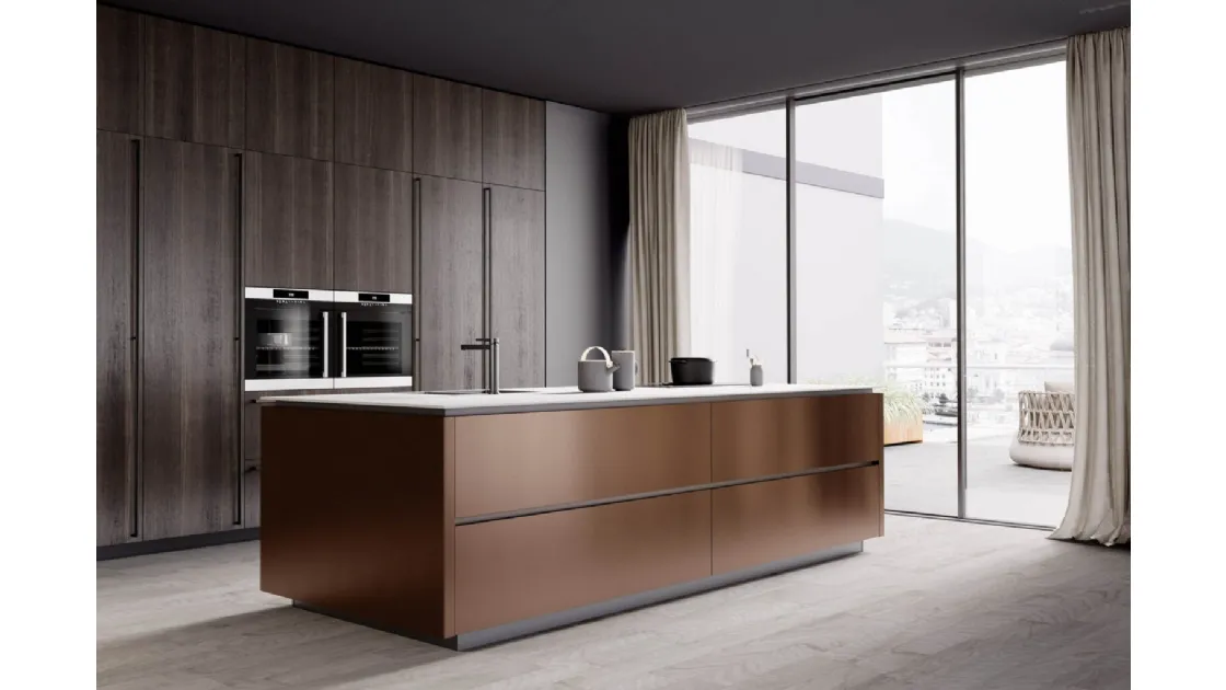 Cucina Moderna Sistematica con isola 05 Pura di La Casa Moderna