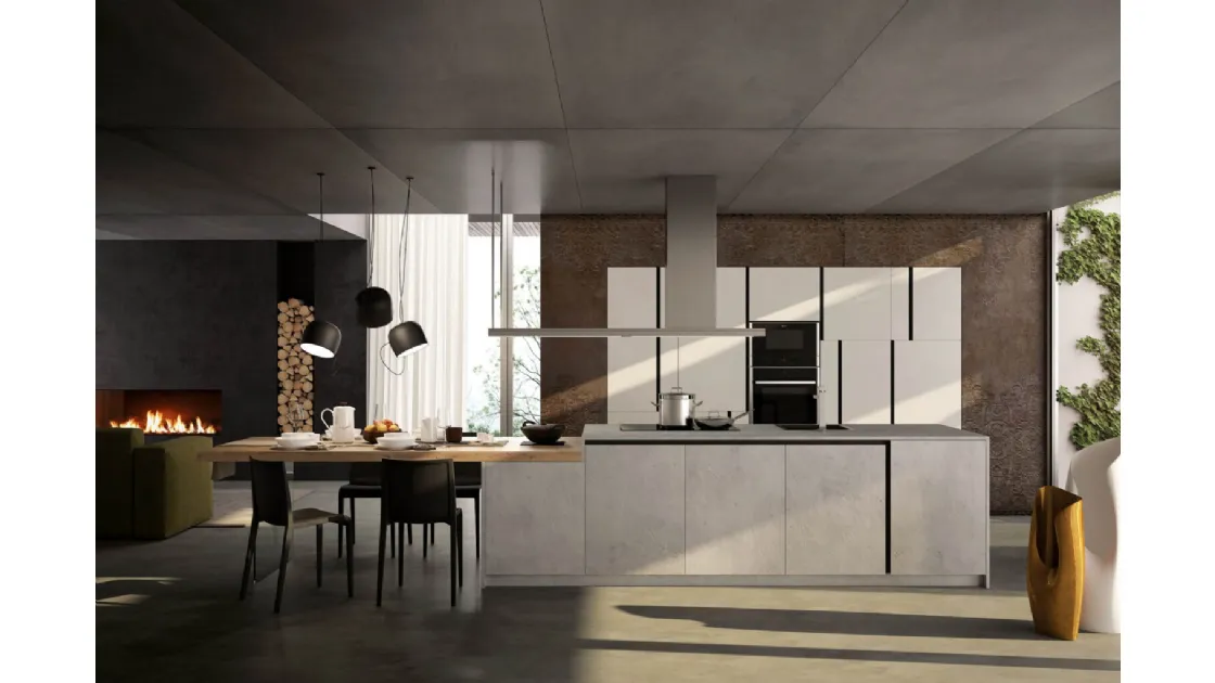 Cucina Moderna Sistematica con isola 08 Tratto di La Casa Moderna