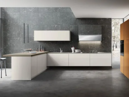 Cucina Moderna Sistematica con penisola 01 Lamina di La Casa Moderna