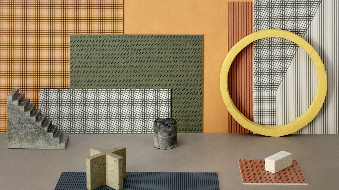 Piastrelle Segni su Pigmenti di Lea Ceramiche