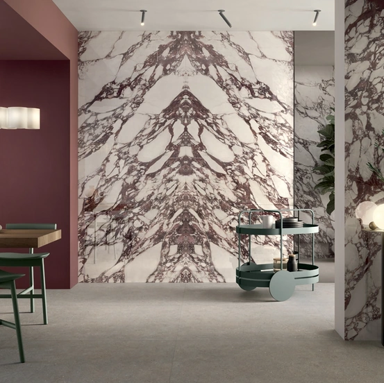 Piastrelle effetto marmo Noblesse Viola Arabesque di Lea Ceramiche