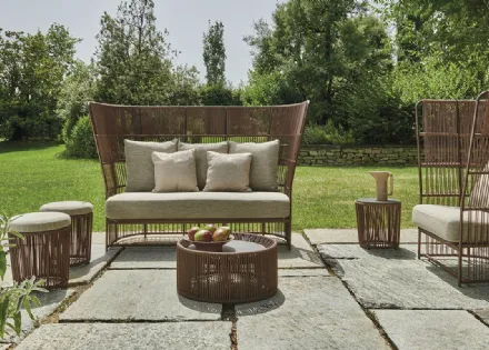 Salotto da esterno Tibidabo in tessuto e alluminio di Varaschin