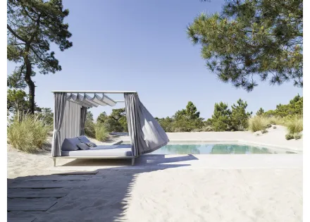 Gazebo Sunmoon in alluminio e tessuto di Varaschin