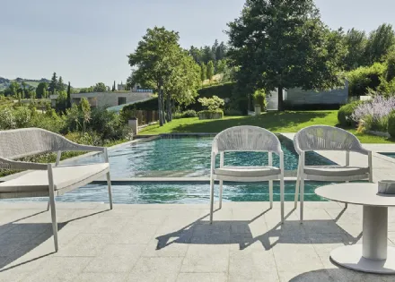 Salotto da esterno Clever in tessuto e alluminio di Varaschin