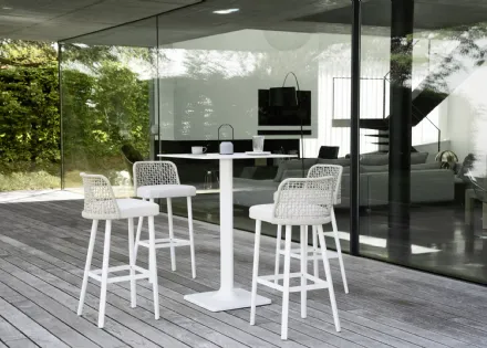 Sgabello Emma in tessuto e alluminio di Varaschin