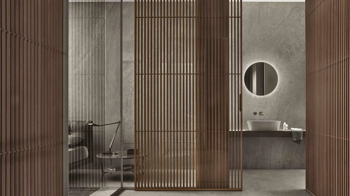 Parete divisoria Spazio e Sail di Rimadesio